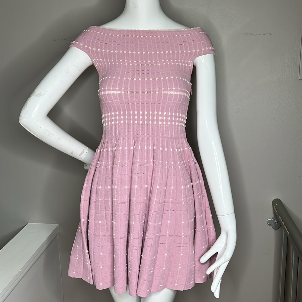 Alexander McQueen Sz S Knit Off the Shoulder Short Sleeve Fitted Dress - New - Picture 3 of 12